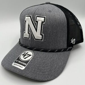 Nebraska Cornhuskers 47 Brand Hat Cap Snap Back Gray Trucker Mens NCAA NEW
